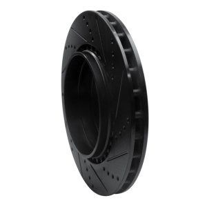 Volvo V70 Brake Rotor (1) - Rear Left - R1 Concepts - Drilled & Slotted - Black - `04-`07
